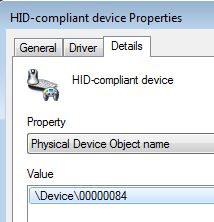 HID-compliant device Properties